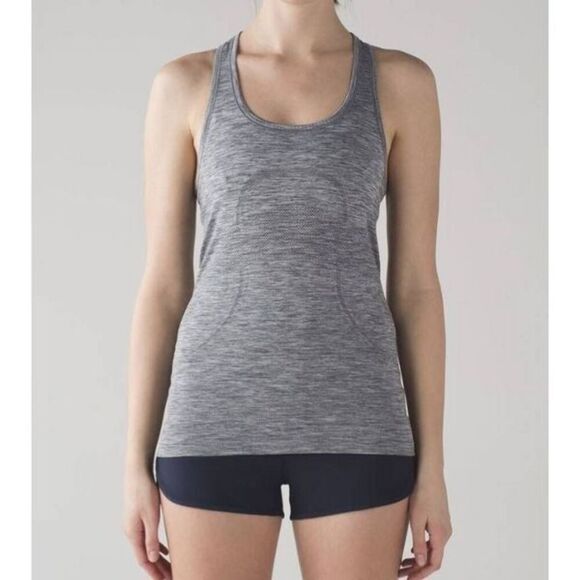 LULULEMON ATHLETICA	Swiftly Tech Racerback 2.0 in Slate/white Size 4 - Picture 2 of 4